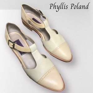 PHYLLIS POLAND Vtg Buttery Soft Lambskin Leather T-Strap Mary Jane’s